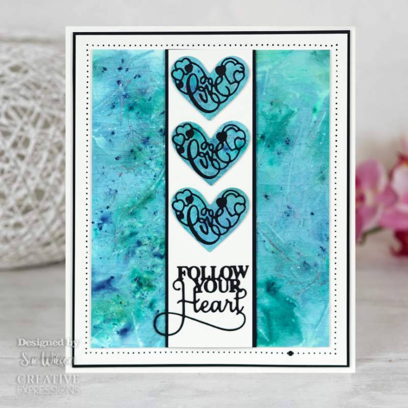 Sue Wilson Mini Expressions Follow Your Heart Craft Die by Creative Expressions - Craftywaftyshop