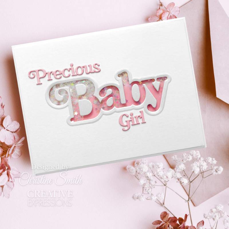 Sue Wilson Noble Shadowed Sentiments Baby Craft Die by Creative Expressions - Craftywaftyshop