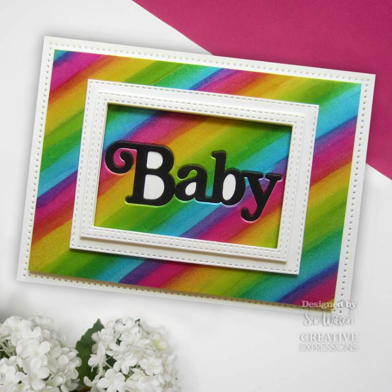 Sue Wilson Noble Shadowed Sentiments Baby Craft Die by Creative Expressions - Craftywaftyshop