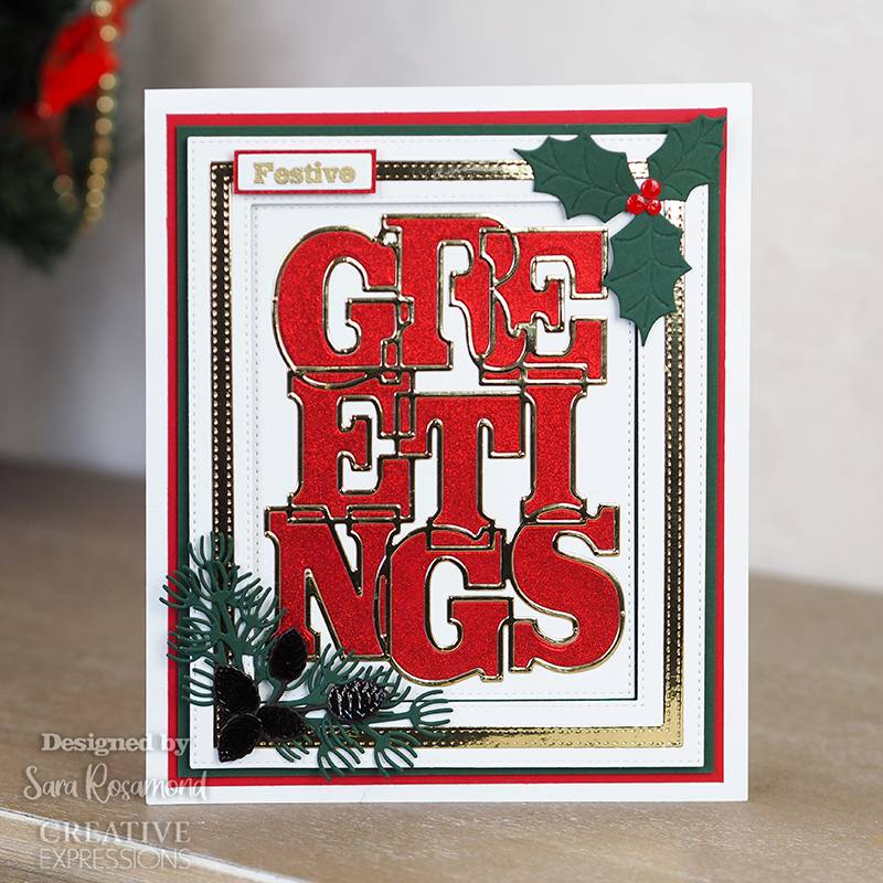 Sue Wilson Pine and Holly Spray Craft Die by Creative Expressions - Craftywaftyshop