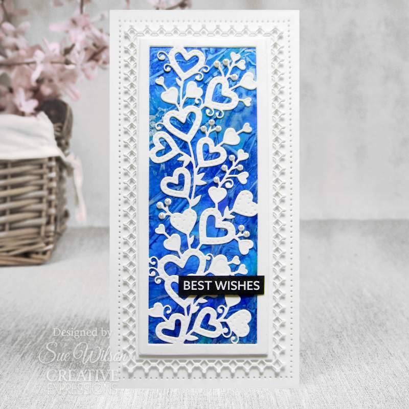 Sue Wilson Slimline Anniversary Hearts Craft Die by Creative Expressions - Craftywaftyshop