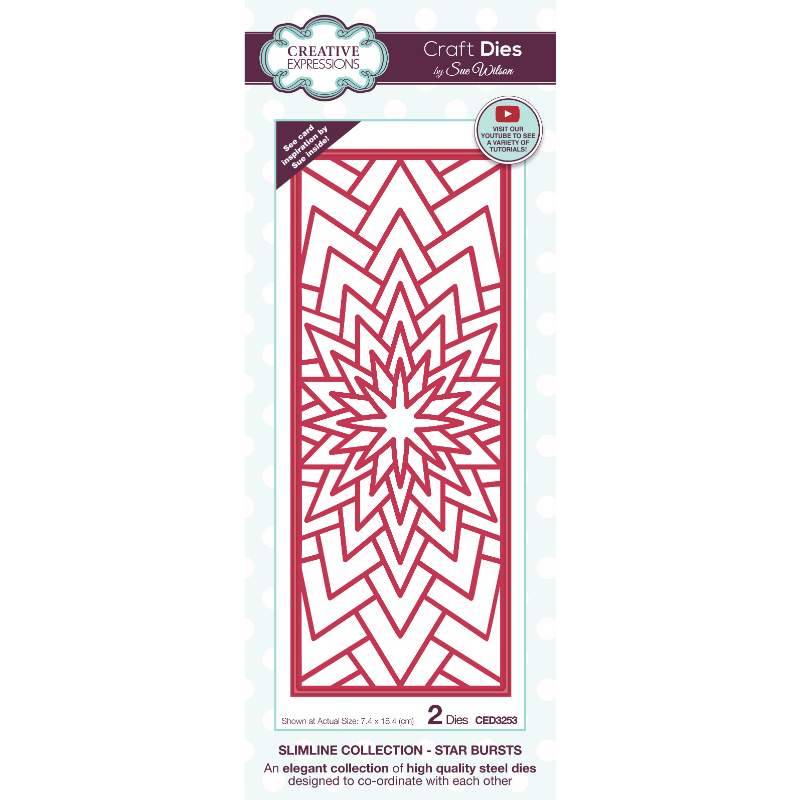 Sue Wilson Slimline Collection Star Bursts Craft Die - Craftywaftyshop