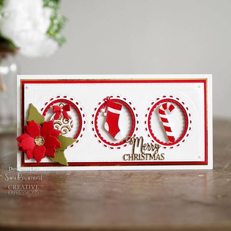 Sue Wilson Slimline Inner Scalloped Oval Aperture Trio Craft Die by Creative Expressions - Craftywaftyshop