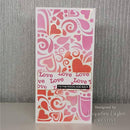 Swirling Hearts DL Stencil 4 in x 8 in (10.0 x 20.3 cm) by Creative Expressions - Craftywaftyshop