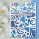 Swirling Hearts DL Stencil 4 in x 8 in (10.0 x 20.3 cm) by Creative Expressions - Craftywaftyshop