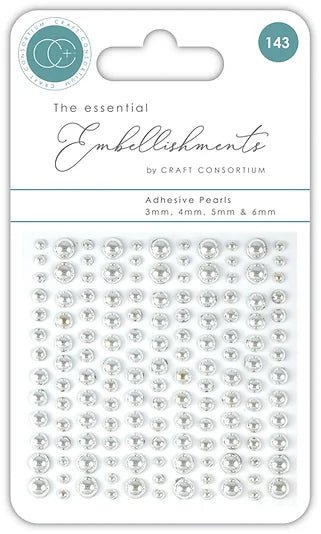 The Essential Embellishments Adhesive Pearls Silver by Craft Consortium - Craftywaftyshop
