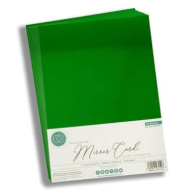 The Essential Mirror Card A4 Green Mirror Card by Craft Consortium - Craftywaftyshop