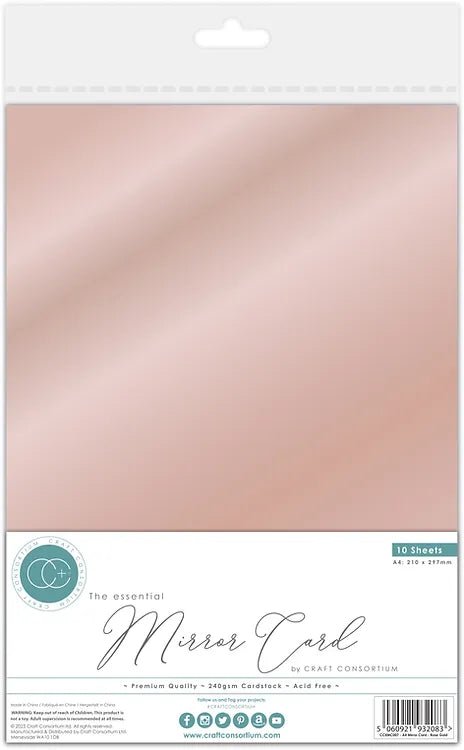 The Essential Mirror Card A4 Rose Gold by Craft Consortium - Craftywaftyshop