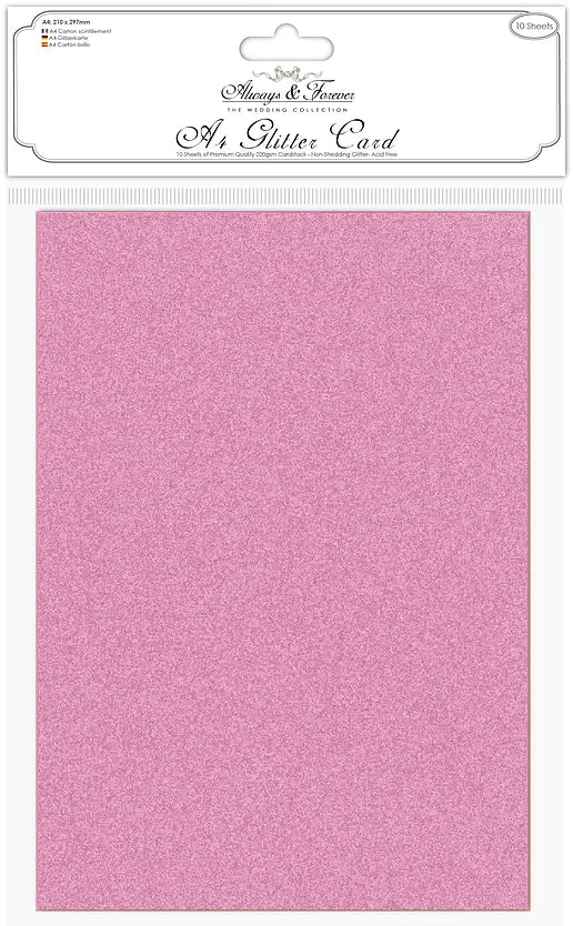The Essential Non Shedding Fuschia Pink A4 Glitter Card by Craft Consortium - Craftywaftyshop