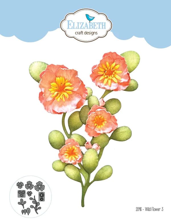 Wild Flower 3 Die Set by Elizabeth Craft Designs - Craftywaftyshop