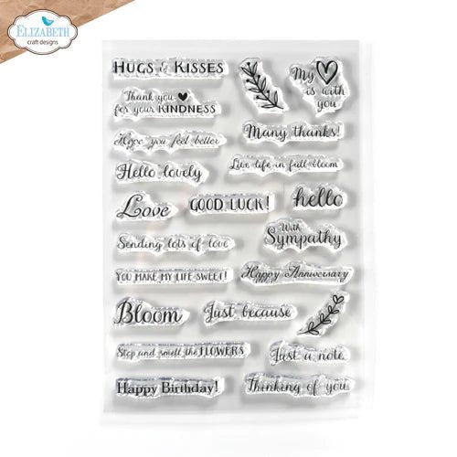 With Love Sentiments Stamp Set by Elizabeth Craft Designs - Craftywaftyshop