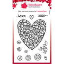 Woodware Clear Singles Bubble Heart 4 in x 6 in Stamp - Craftywaftyshop