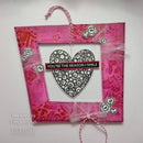 Woodware Clear Singles Bubble Heart 4 in x 6 in Stamp - Craftywaftyshop