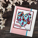 Woodware Clear Singles Butterfly Heart 4 in x 6 in Stamp - Craftywaftyshop