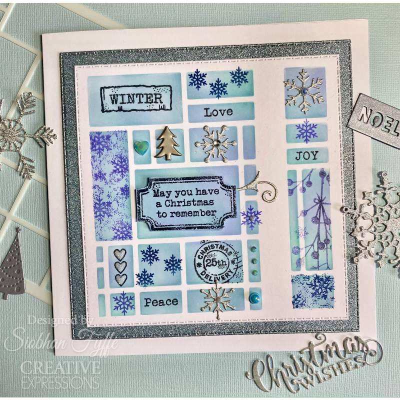 Woodware Clear Singles Christmas Old Labels 4 in x 6 in Stamp Set by Creative Expressions - Craftywaftyshop