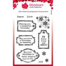 Woodware Clear Singles Christmas Old Labels 4 in x 6 in Stamp Set by Creative Expressions - Craftywaftyshop