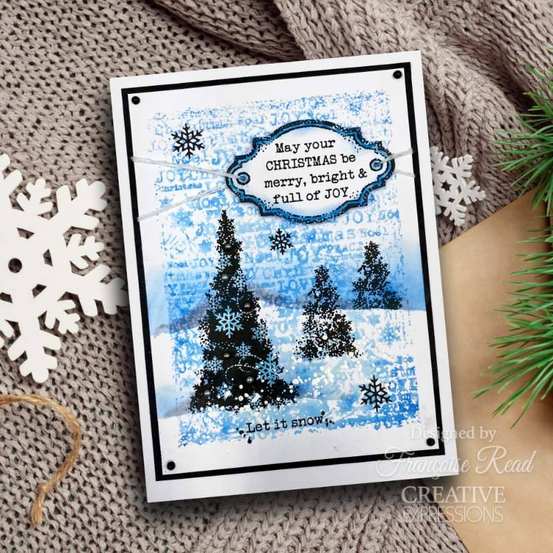 Woodware Clear Singles Christmas Old Labels 4 in x 6 in Stamp Set by Creative Expressions - Craftywaftyshop