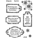 Woodware Clear Singles Christmas Old Labels 4 in x 6 in Stamp Set by Creative Expressions - Craftywaftyshop