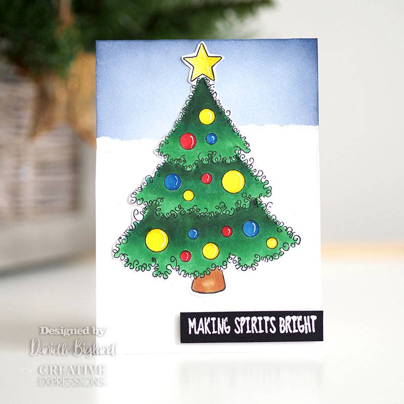 Woodware Clear Singles Festive Fuzzies Christmas Tree Stamp - Craftywaftyshop