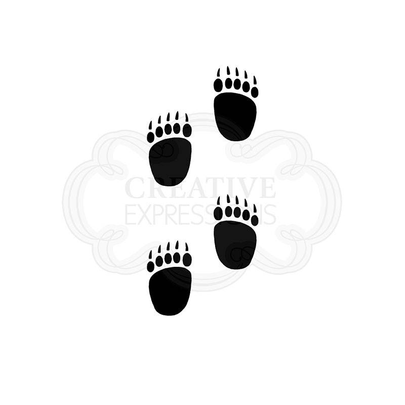 Woodware Clear Singles Festive Fuzzies Mini Polar Bear Paws Stamp - Craftywaftyshop