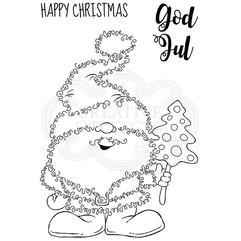 Woodware Clear Singles Festive Fuzzies Mr Tomte Stamp - Craftywaftyshop