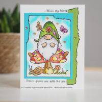 Woodware Clear Singles Forest Gnome 4 in x 6 in Stamp - Craftywaftyshop