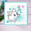 Woodware Clear Singles Fuzzie Friends Pablo The Pig 4 in x 6 in Stamp by Creative Expressions - Craftywaftyshop