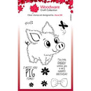 Woodware Clear Singles Fuzzie Friends Pablo The Pig 4 in x 6 in Stamp by Creative Expressions - Craftywaftyshop