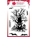 Woodware Clear Singles Haunted Tree 4 in x 6 in Stamp Set - Craftywaftyshop
