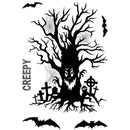 Woodware Clear Singles Haunted Tree 4 in x 6 in Stamp Set - Craftywaftyshop