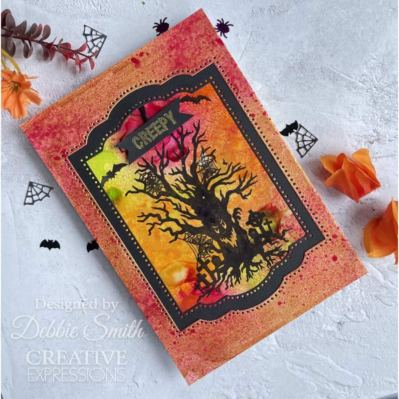 Woodware Clear Singles Haunted Tree 4 in x 6 in Stamp Set - Craftywaftyshop