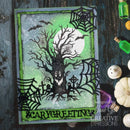 Woodware Clear Singles Haunted Tree 4 in x 6 in Stamp Set - Craftywaftyshop