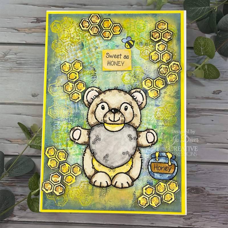 Woodware Clear Singles Honey Bear Gnome 4 in x 6 in Stamp - Craftywaftyshop