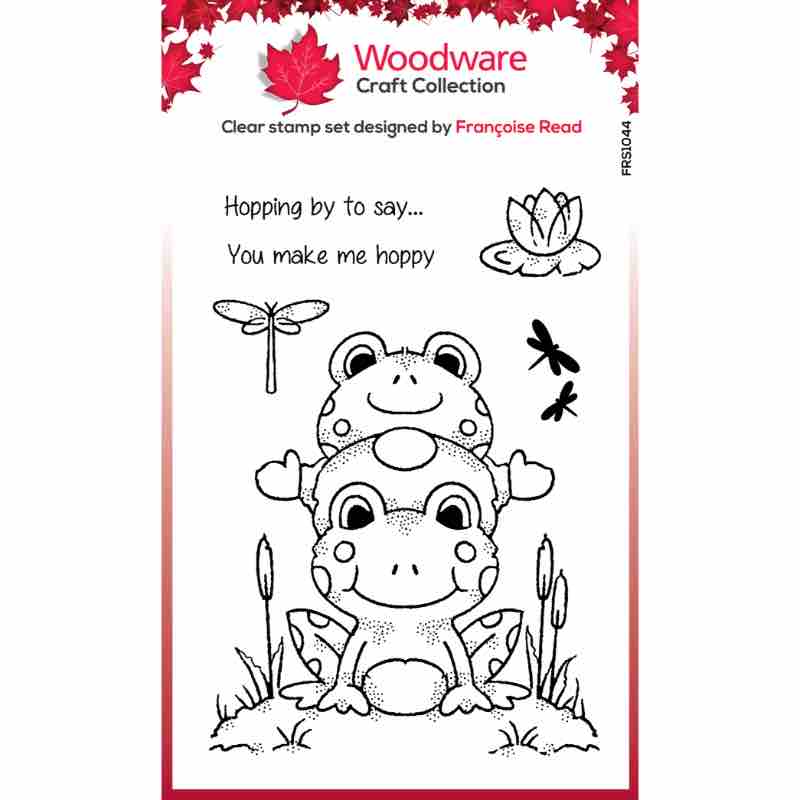 Woodware Clear Singles Hopping Gnome 4 in x 6 in Stamp Set - Craftywaftyshop