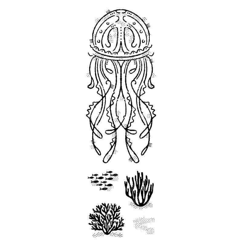 Woodware Clear Singles Jelly Fish 8 in x 2.6 in Stamp by Creative Expressions - Craftywaftyshop