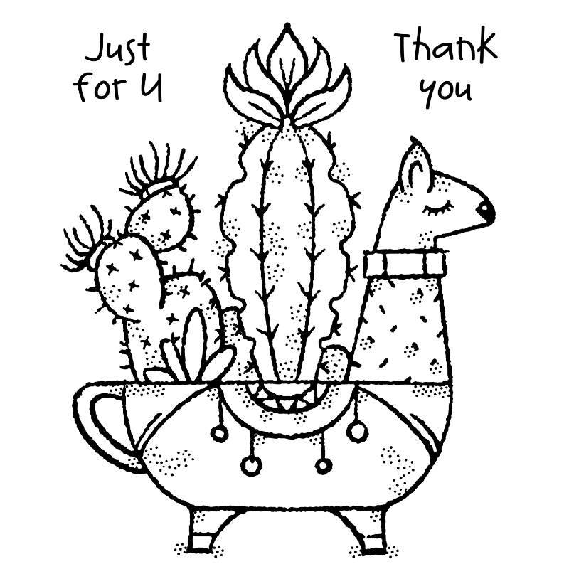 Woodware Clear Singles Llama Planter 4 in x 4 in Stamp by Creative Expressions - Craftywaftyshop