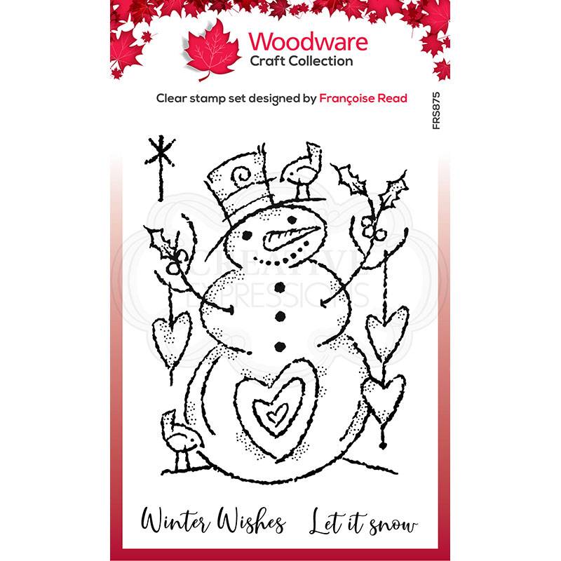 Woodware Clear Singles Loving Snowman Stamp by Creative Expressions - Craftywaftyshop