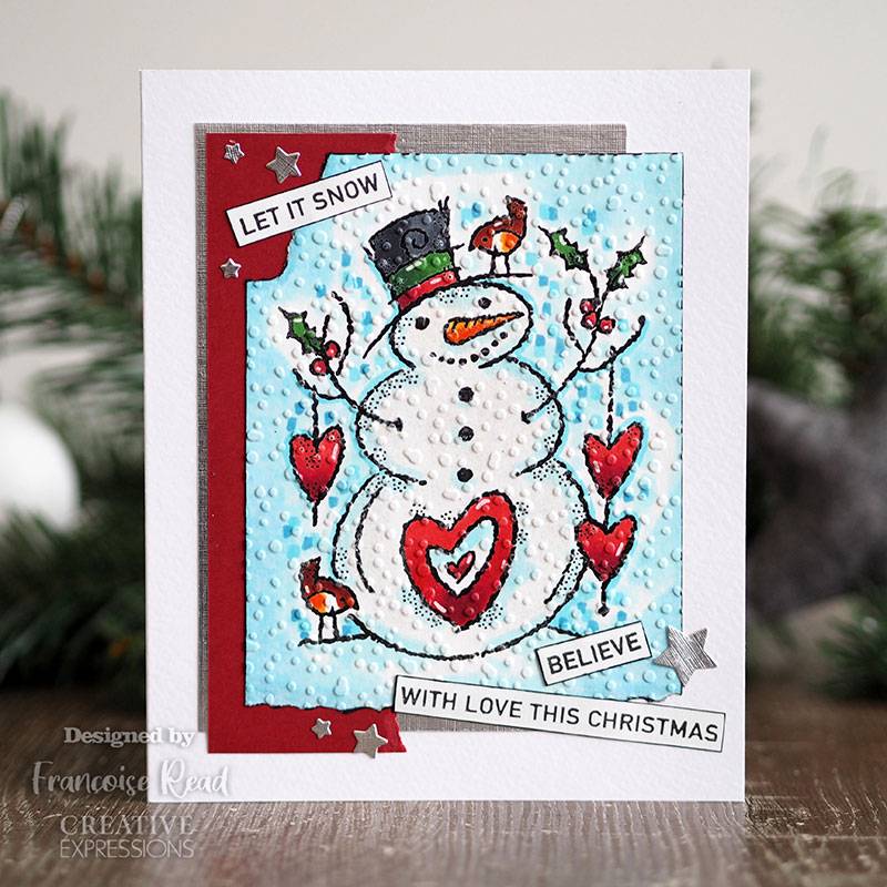 Woodware Clear Singles Loving Snowman Stamp by Creative Expressions - Craftywaftyshop