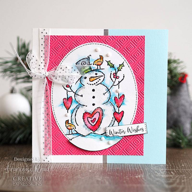 Woodware Clear Singles Loving Snowman Stamp by Creative Expressions - Craftywaftyshop