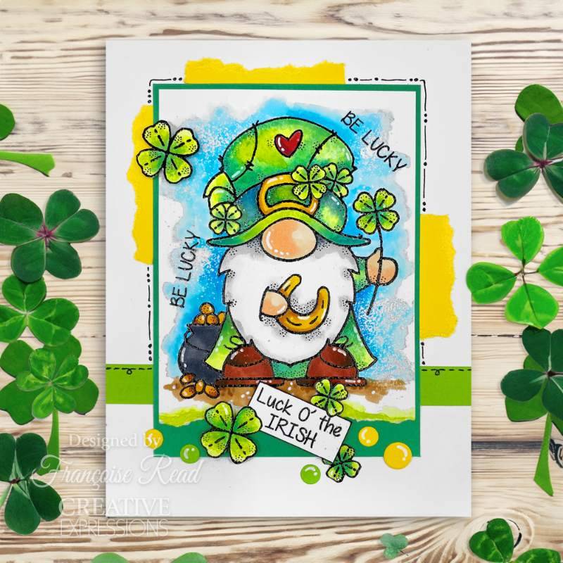 Woodware Clear Singles Lucky Gnome 4 in x 6 in Stamp - Craftywaftyshop