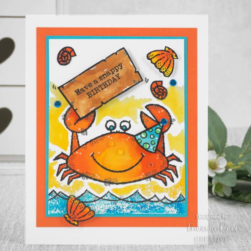 Woodware Clear Singles Mr Crab 4 in x 6 in Stamp by Creative Expressions - Craftywaftyshop