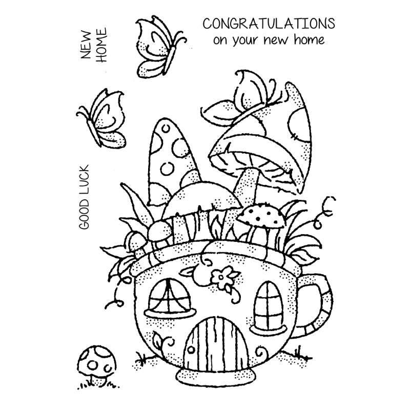 Woodware Clear Singles Mushroom Cup 4 in x 6 in Stamp by Creative Expressions - Craftywaftyshop