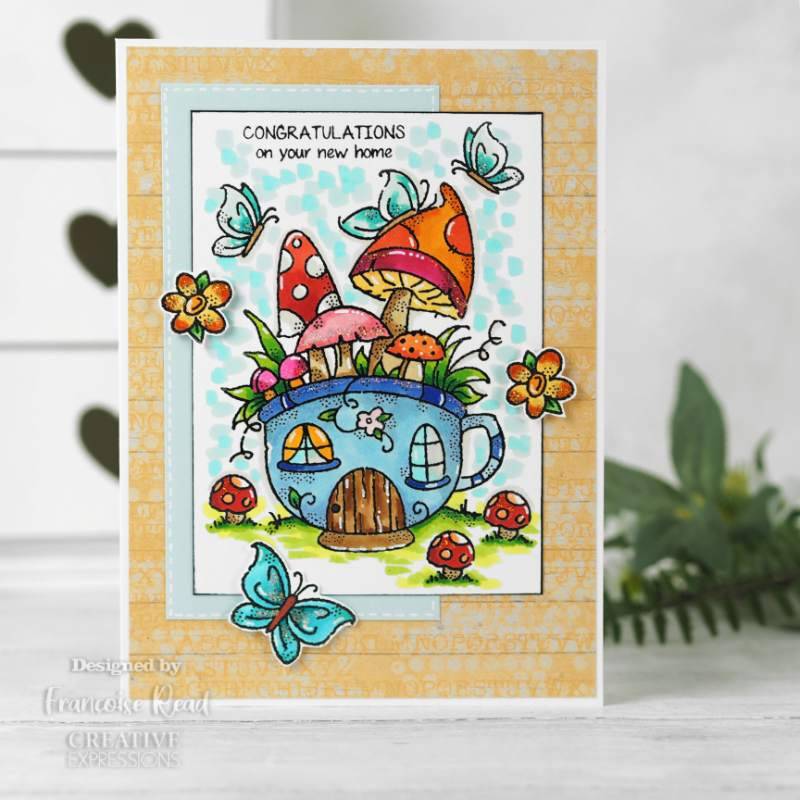 Woodware Clear Singles Mushroom Cup 4 in x 6 in Stamp by Creative Expressions - Craftywaftyshop