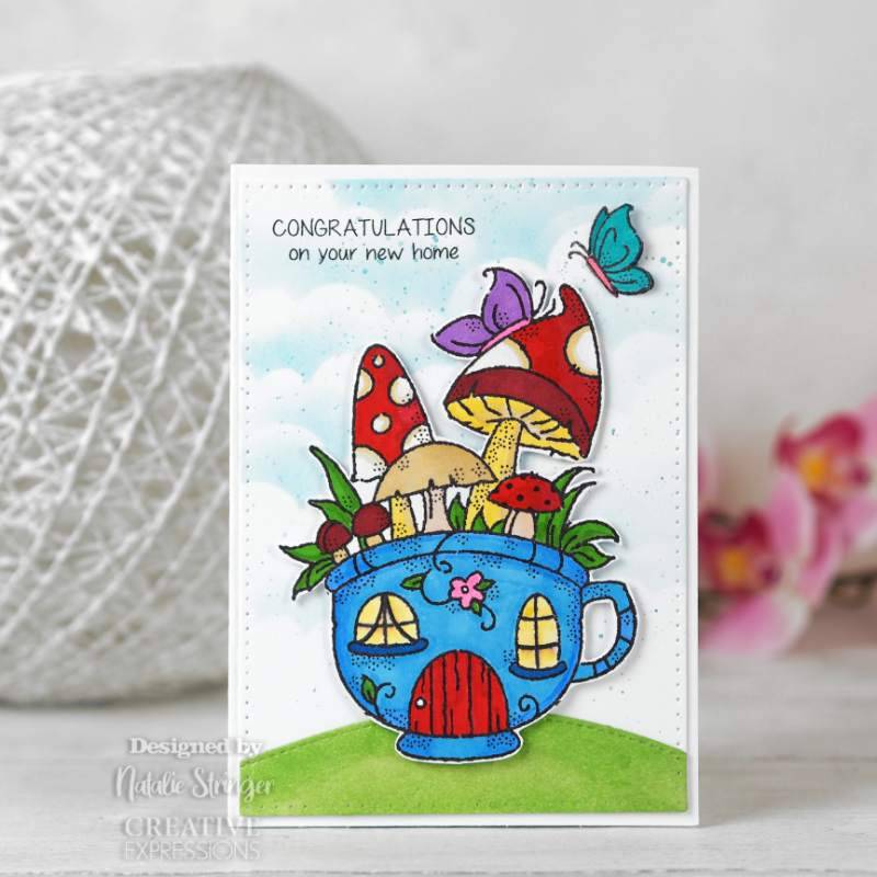 Woodware Clear Singles Mushroom Cup 4 in x 6 in Stamp by Creative Expressions - Craftywaftyshop