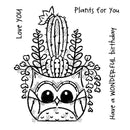 Woodware Clear Singles Owl Planter 4 in x 4 in Stamp by Creative Expressions - Craftywaftyshop