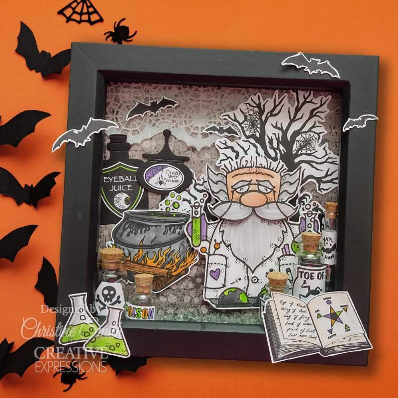 Woodware Clear Singles Professor Gnome 4 in x 6 in Stamp Set - Craftywaftyshop