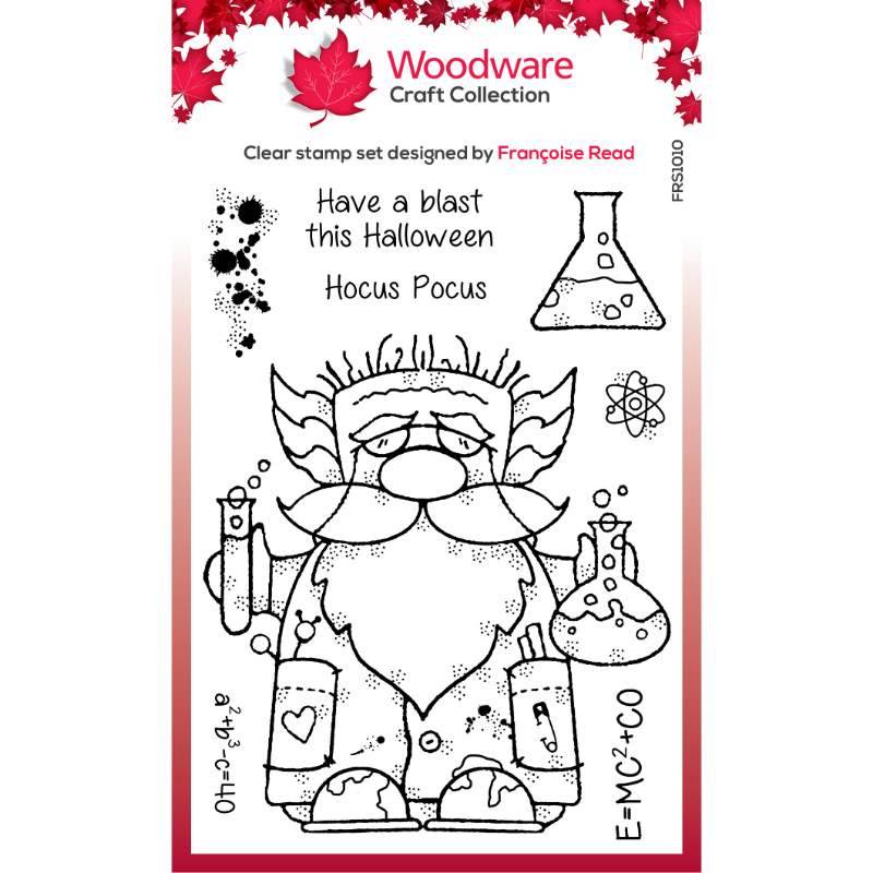 Woodware Clear Singles Professor Gnome 4 in x 6 in Stamp Set - Craftywaftyshop