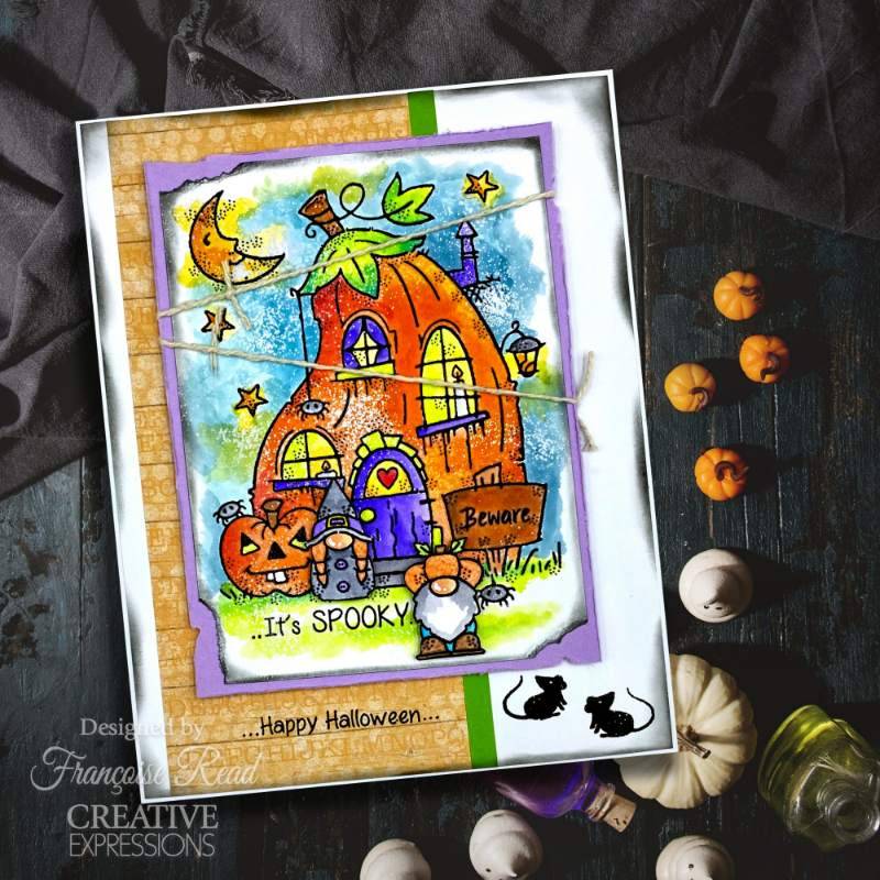 Woodware Clear Singles Pumpkin House 4 in x 6 in Stamp Set - Craftywaftyshop