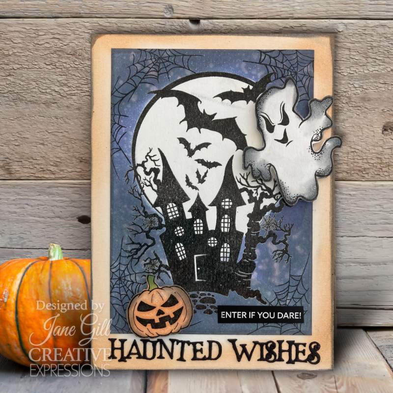 Woodware Clear Singles Spooky Goings On 4 in x 6 in Stamp Set - Craftywaftyshop