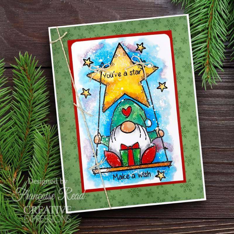 Woodware Clear Singles Star Gnome 4 in x 6 in Stamp Set by Creative Expressions - Craftywaftyshop
